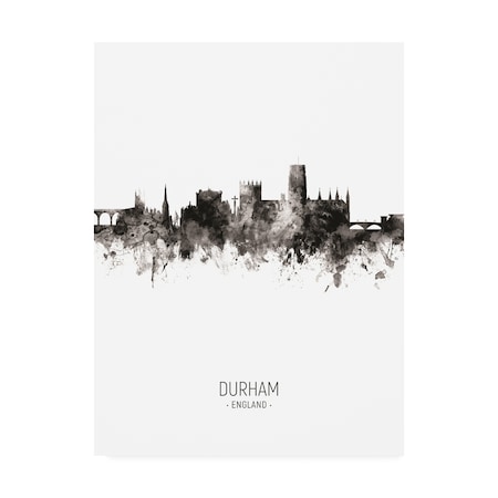 Michael Tompsett 'Durham England Skyline Cityscape Portrait II' Canvas Art,14x19